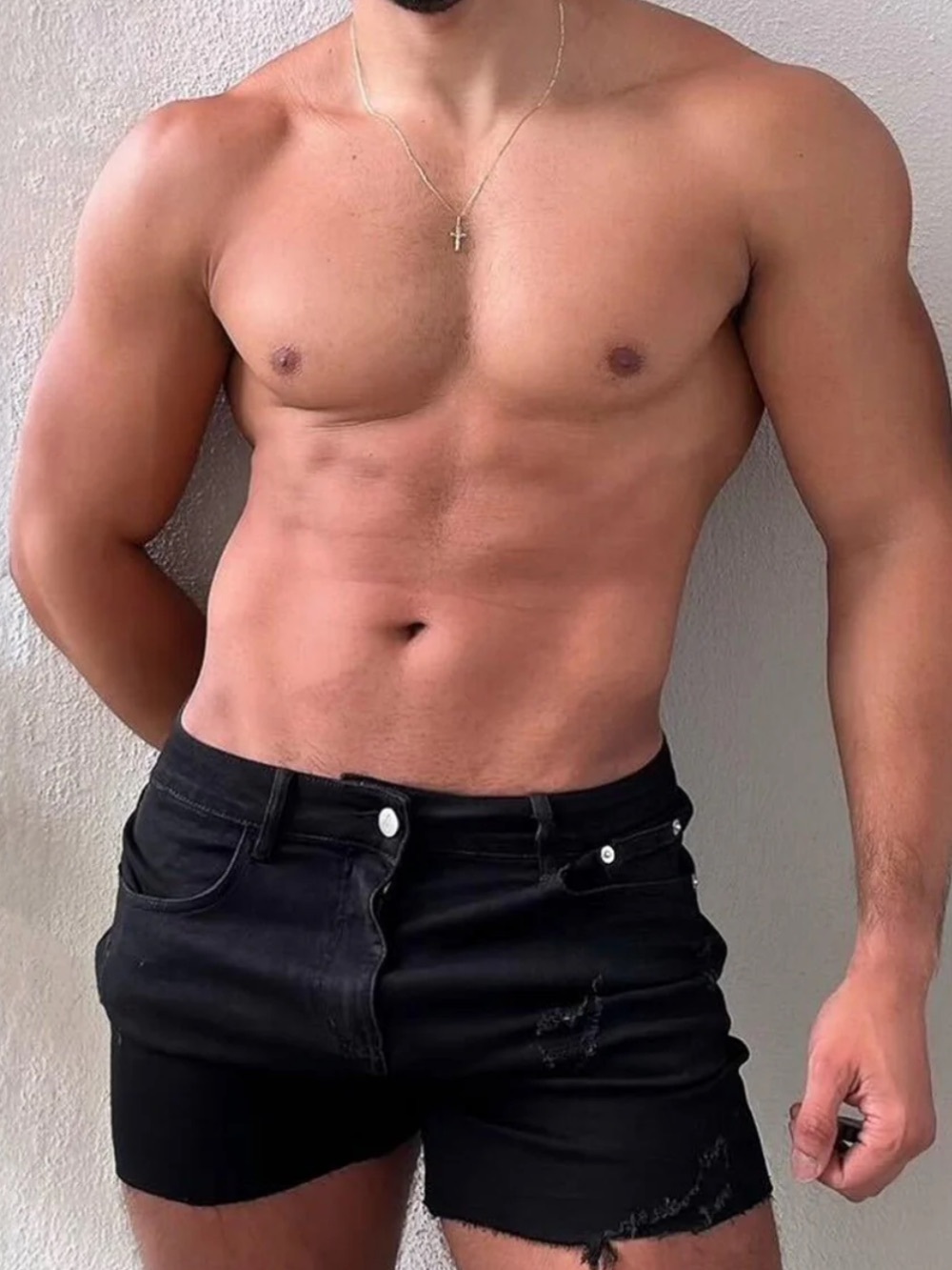 Jj Malibu Black Distressed Denim Jean Shorts